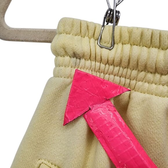 WRSTBHVR Studio Womens Medium Shorts June Pastel Yellow Sweat Gym Drawstring - Picture 5 of 11